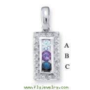 14KW Family Jewelry Diamond Semi-Set Pendant