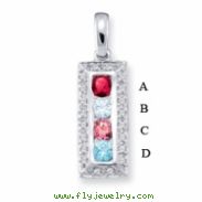 14KW Family Jewelry Diamond Semi-Set Pendant