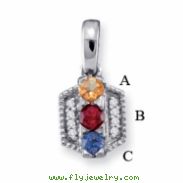 14KW Family Jewelry Diamond Semi-Set Pendant