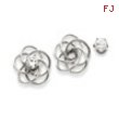 14kw Fancy Knot with CZ Stud Earring Jackets