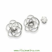 14kw Fancy Knot with CZ Stud Earring Jackets