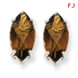 14kw Marquise 4-Prong 12 x 6mm Smokey Quartz Earring