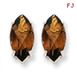 14kw Marquise 4-Prong 12 x 6mm Smokey Quartz Earring