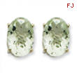 14kw Oval 4-Prong 14 x 10mm Green Amethyst Earring