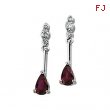 14KW PAIR .05 CT TW/05.00X03.00 MM P GEN RUBY & DIAMOND EARRING