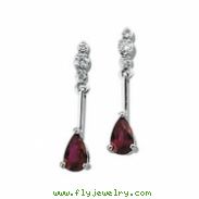 14KW PAIR .05 CT TW/05.00X03.00 MM P GEN RUBY & DIAMOND EARRING