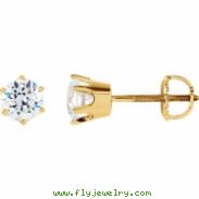 14KW PAIR 05.75 MM P CUBIC ZIRCONIA STUD EARRING