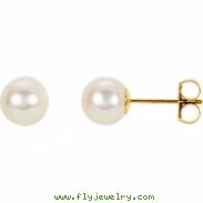 14KW PAIR 06.00 MM P AKOYA CULTURED PEARL EARRINGS