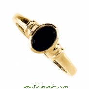 14KY 07.00X05.00 MM P GENUINE ONYX CABOCHON RING