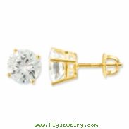 14KY 8mm Round Studs/Screw back Earrings