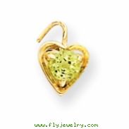 14ky August Birthstone Heart Charm