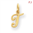 14ky Casted Initial T Charm