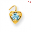 14ky December Birthstone Heart Charm