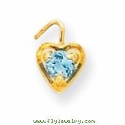 14ky December Birthstone Heart Charm