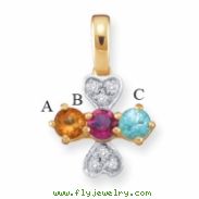 14KY Family Jewelry Diamond Semi-Set Pendant