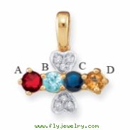 14KY Family Jewelry Diamond Semi-Set Pendant