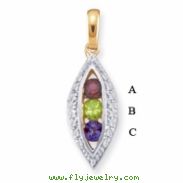 14KY Family Jewelry Diamond Semi-Set Pendant