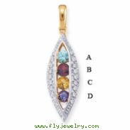 14KY Family Jewelry Diamond Semi-Set Pendant