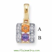 14KY Family Jewelry Diamond Semi-Set Pendant