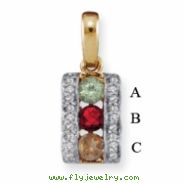 14KY Family Jewelry Diamond Semi-Set Pendant