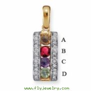 14KY Family Jewelry Diamond Semi-Set Pendant