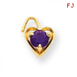 14ky February Birthstone Heart Charm