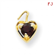 14ky January Birthstone Heart Charm