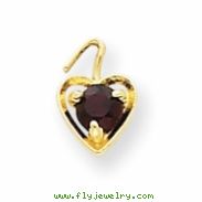 14ky January Birthstone Heart Charm