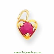 14ky July Birthstone Heart Charm