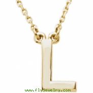 14KY L 16" P BLOCK INITIAL NECKLACE