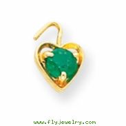 14ky May Birthstone Heart Charm