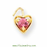 14ky October Birthstone Heart Charm