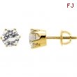 14KY PAIR 06.50 MM P CUBIC ZIRCONIA STUD EARRING