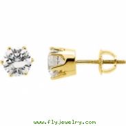 14KY PAIR 06.50 MM P CUBIC ZIRCONIA STUD EARRING