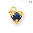 14ky September Birthstone Heart Charm