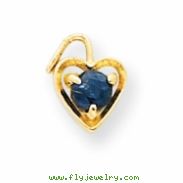 14ky September Birthstone Heart Charm