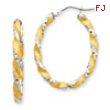 14ky Two-tone Hoop Earrings