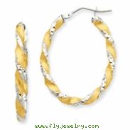 14ky Two-tone Hoop Earrings