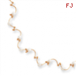 16in Gold-plated Floating Pearl Wave Necklace chain