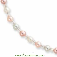 16in Multicolored Glass Pearl Necklace chain