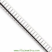 16in Rhodium-plated 6mm Omega Necklace chain