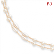 18in Gold-plated Two Strand Glass Pearl Necklace chain