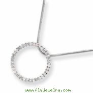 18in Rhodium-plated CZ Circle Necklace chain