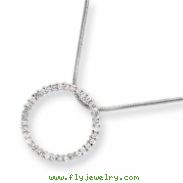 18in Rhodium-plated CZ Circle Necklace chain