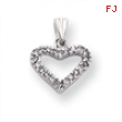 18in Rhodium-plated CZ Heart Necklace chain