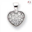 18in Rhodium-plated CZ Pave Heart Necklace chain