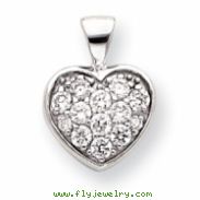 18in Rhodium-plated CZ Pave Heart Necklace chain