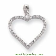 18in Rhodium-plated Large CZ Heart Necklace chain