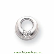 18in Rhodium-plated Open Circle CZ Necklace chain