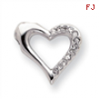 18in Rhodium-plated Open CZ Heart Necklace chain